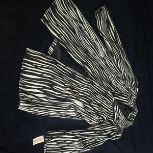 dressbarn Black and White Zebra Print Pea Coat